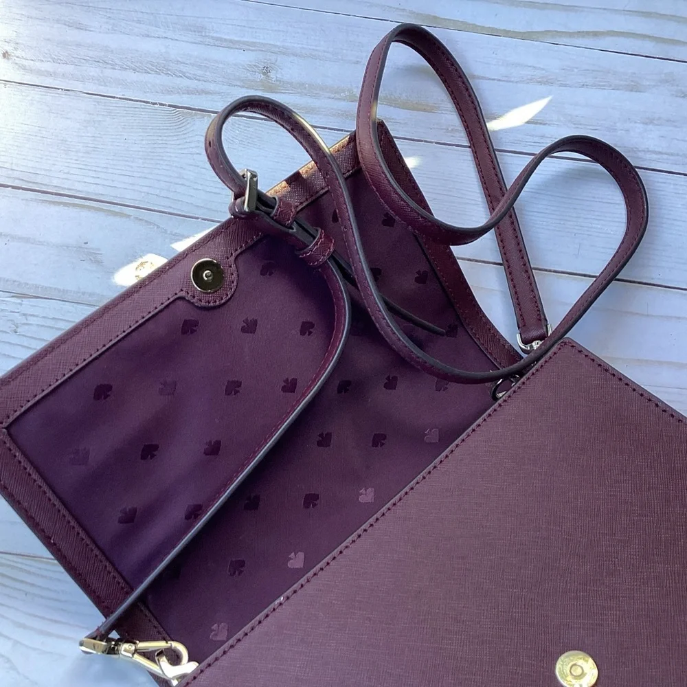 Kate Spade Cameron Convertible Crossbody – Cherrywood Saffiano Leather - Picture 10 of 12